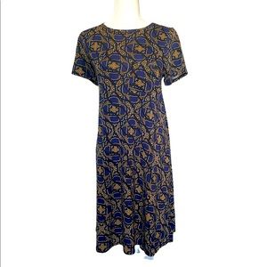 LuLaRoe Carly Blue Swing Dress Small